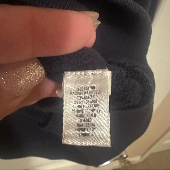 Men’s BONOBOS Distressed Navy Blue Crewneck Print Comfy  Sweatshirt. Size M. - Picture 6 of 7